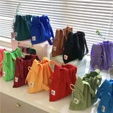 Rainbow Knitted Shoulder Bag Foldable Summer Tote