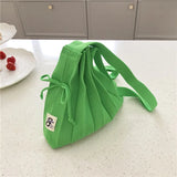 Rainbow Knitted Shoulder Bag Foldable Summer Tote