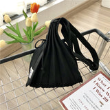 Rainbow Knitted Shoulder Bag Foldable Summer Tote
