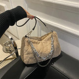 Fluffy Fur Crossbody Bag Winter Chain Tote for Women