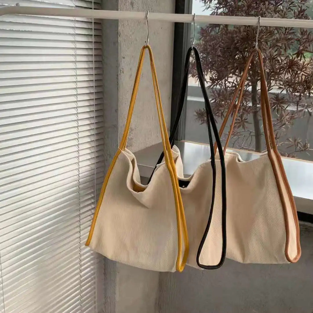 Vintage Canvas Shoulder Bag Large Capacity Handbag Tote Bag