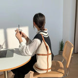 Canvas Shoulder Bag Solid High-capacity Bucket Bags