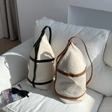 Canvas Shoulder Bag Solid High-capacity Bucket Bags