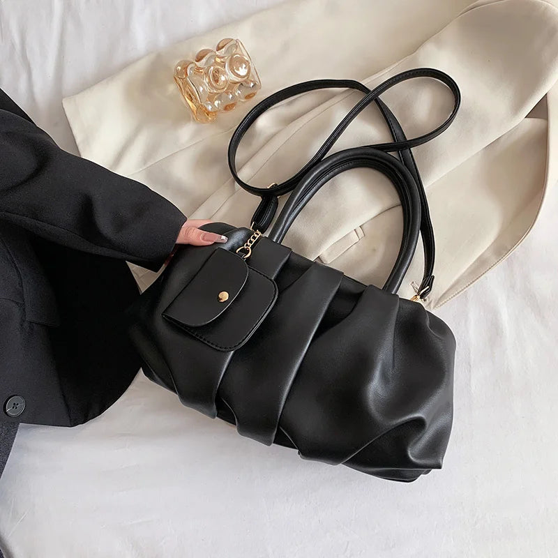 Folded Pleated Shoulder Bag Set for Women