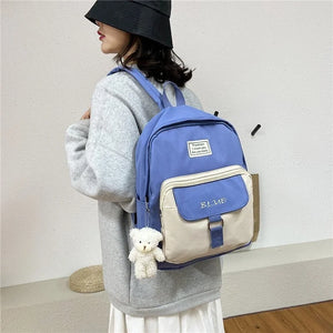 Backpack Women Casual Patchwork School Shoulder Bags Teen Student