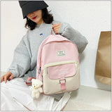 Backpack Women Casual Patchwork School Shoulder Bags Teen Student