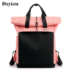 Pink Canvas Backpack for Women - Summer Travel School Bag