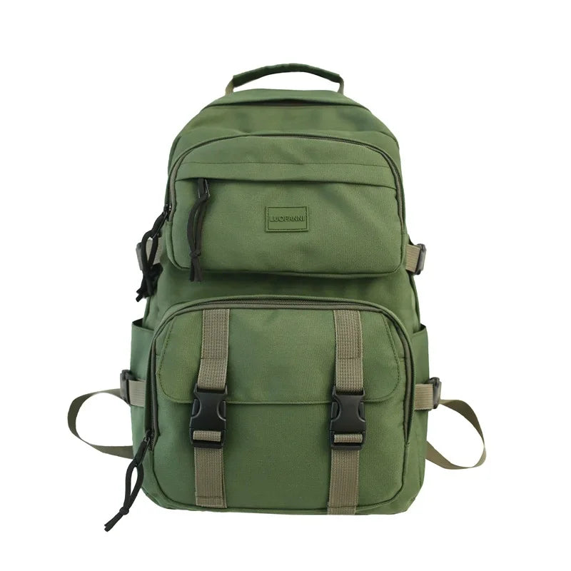 Canvas Backpack Men Large Capacity Student Schoolbag Leisure Outdoor Travel