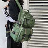 Canvas Backpack Men Large Capacity Student Schoolbag Leisure Outdoor Travel