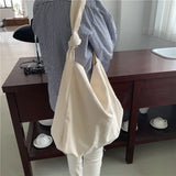 College Style Canvas Shoulder Bag Large Capacity Shopping Shoulder Bag