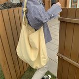 College Style Canvas Shoulder Bag Large Capacity Shopping Shoulder Bag