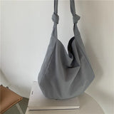College Style Canvas Shoulder Bag Large Capacity Shopping Shoulder Bag