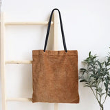 Corduroy Fashionable Female Shopping Bag Large Capacity Canvas Ladies Shoulder L