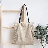 Corduroy Fashionable Female Shopping Bag Large Capacity Canvas Ladies Shoulder L