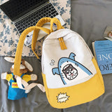 Funny Shark Backpack Japanese Husky School Bag