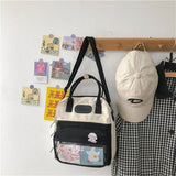 Women's Waterproof Nylon Small Shoulder Bag - Schoolbags Flower Travel Rucksack