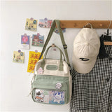 Women's Waterproof Nylon Small Shoulder Bag - Schoolbags Flower Travel Rucksack