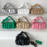 Women Folds Shoulder Bag Small PU Leather Handbags Hobos Clutch
