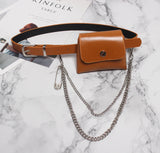 Funny PU Leather Fanny Pack with Big Pins