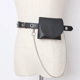 Funny PU Leather Fanny Pack with Big Pins