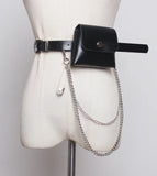 Funny PU Leather Fanny Pack with Big Pins