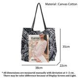 Printed Canvas Shoulder Bag Women Large Casual Tote Bag Girls