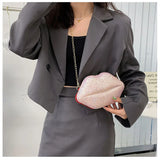 Sexy Sequin Lip Shell Bag for Women