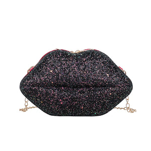 Sexy Sequin Lip Shell Bag for Women
