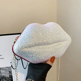 Sexy Sequin Lip Shell Bag for Women