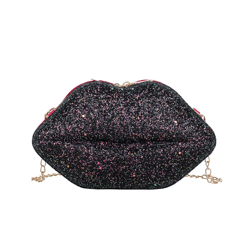 Sexy Sequin Lip Shell Bag for Women