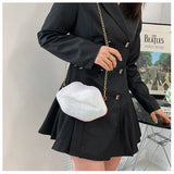 Sexy Sequin Lip Shell Bag for Women