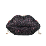 Sexy Sequin Lip Shell Bag for Women