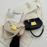 Solid Pu Leather Small Handbags Underarm Bags For Women