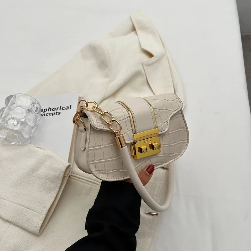 Solid Pu Leather Small Handbags Underarm Bags For Women