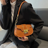 Solid Pu Leather Small Handbags Underarm Bags For Women