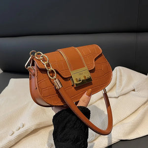 Solid Pu Leather Small Handbags Underarm Bags For Women