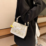 Metal Crossbody Bag Small Square Shoulder Bag