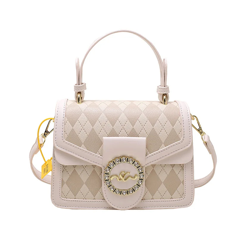 Metal Crossbody Bag Small Square Shoulder Bag