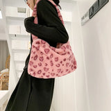 Floral Fluffy Tote Bag Women Fuzzy Shoulder Bag Daisy Flower Handbag