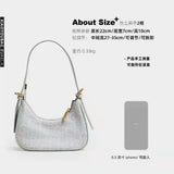 Lady Denim Underarm Bag Leather Handle Monogram Shoulder Bag