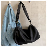 Canvas School Bag Female Students Crossbody Purse