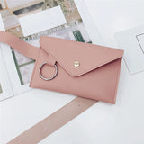 Leather Messenger Bag with Envelope Design