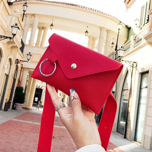 Leather Messenger Bag with Envelope Design