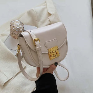 Vintage Style Small Crossbody Bag Lock Shoulder Purse