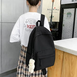 Girls College Student Backpack Large Capacity Shoulders Bag For Women