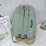 Girls College Student Backpack Large Capacity Shoulders Bag For Women