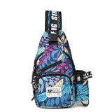 Men's Sling Bag Leaves Print Crossbody Waterproof Chest Shoulder