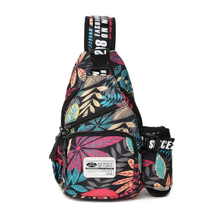 Men's Sling Bag Leaves Print Crossbody Waterproof Chest Shoulder