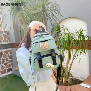 Small Canvas Girl Mini Backpack Waterproof Travel Backpack