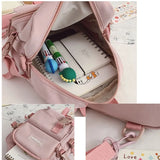 Small Canvas Girl Mini Backpack Waterproof Travel Bag School Tote Bow Bag